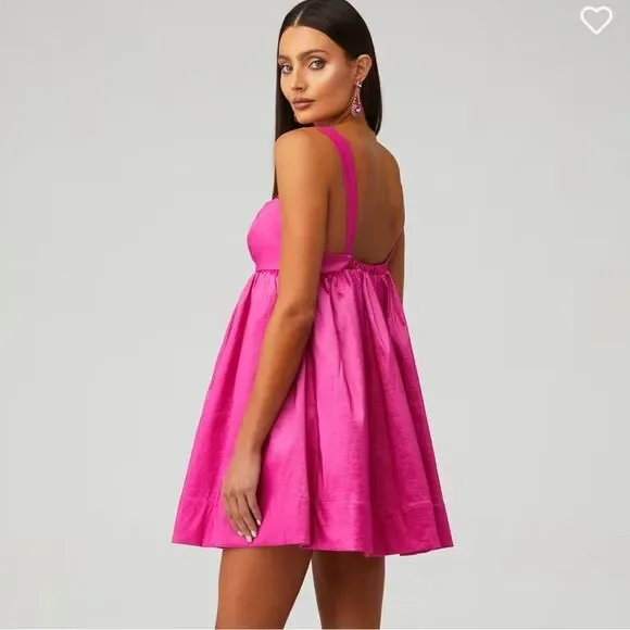 NWT FOR LOVE & LEMONS SELENA MINI DRESS Hot Pink Small - Picture 5 of 12